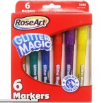 RoseArt Glitter Magic Markers 6-Count Assorted Colors Packaging May Vary CYB78